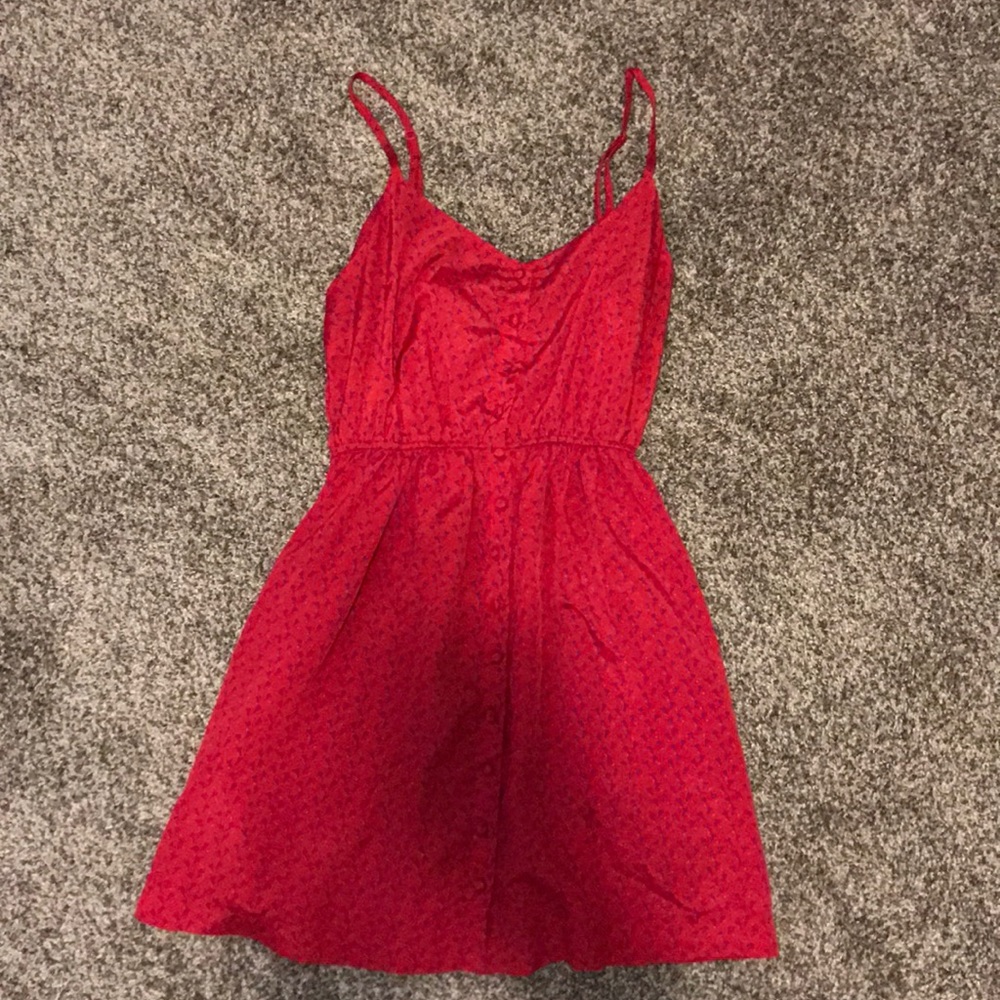 Red spaghetti strap dress
